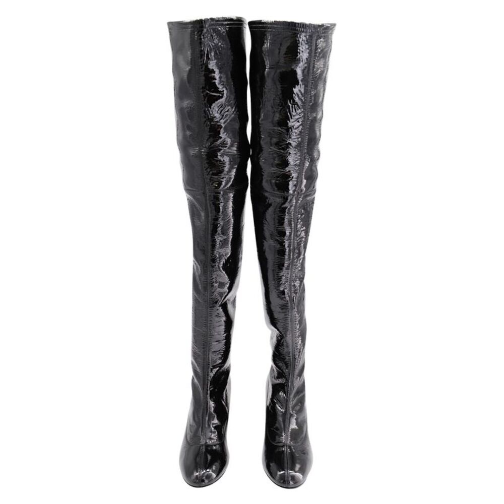 Khaite Sedona Knee Boots in Black Patent Leather - Picture 2 of 7